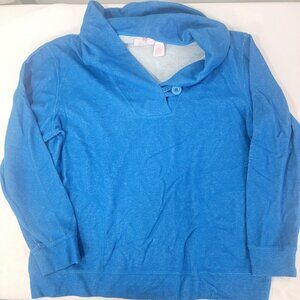 Jay Day Women's Long Sleeve Blue Pullover Shirt Size XL (generous) 60% Cotton